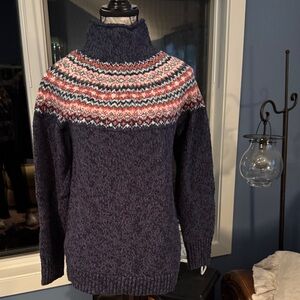 L.L. Bean Multicolor Nordic Turtleneck Sweater
